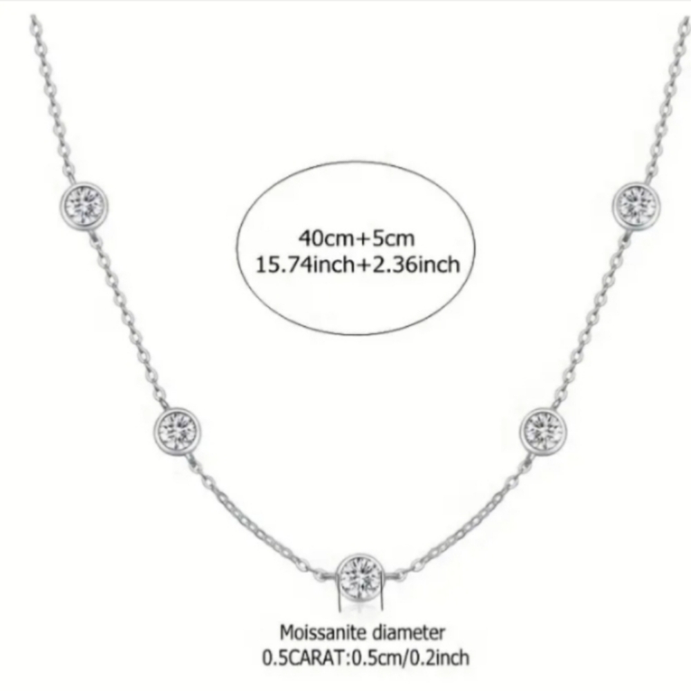 2.5ct. Moissanite Diamond Necklace - Picture 3 of 4